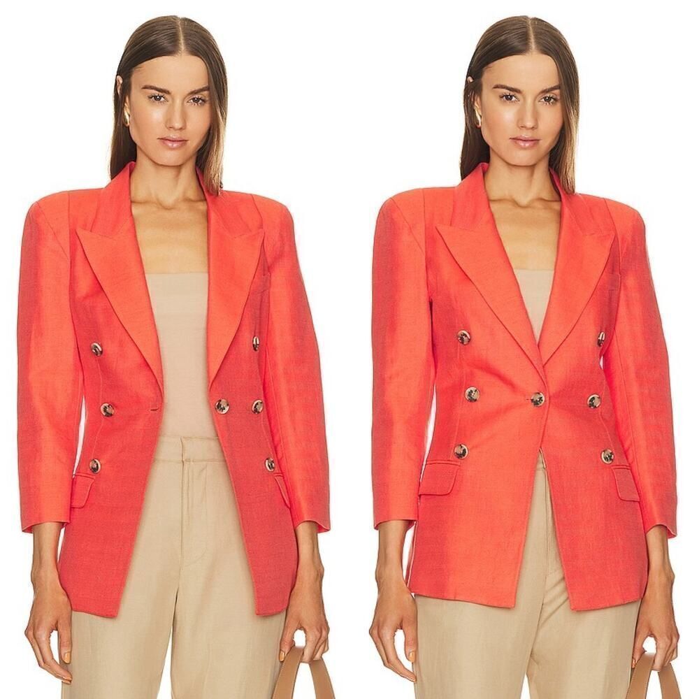 Smythe Cropped Slv Pagoda Blazer in Watermelon Small (US6) - Picture 5 of 11